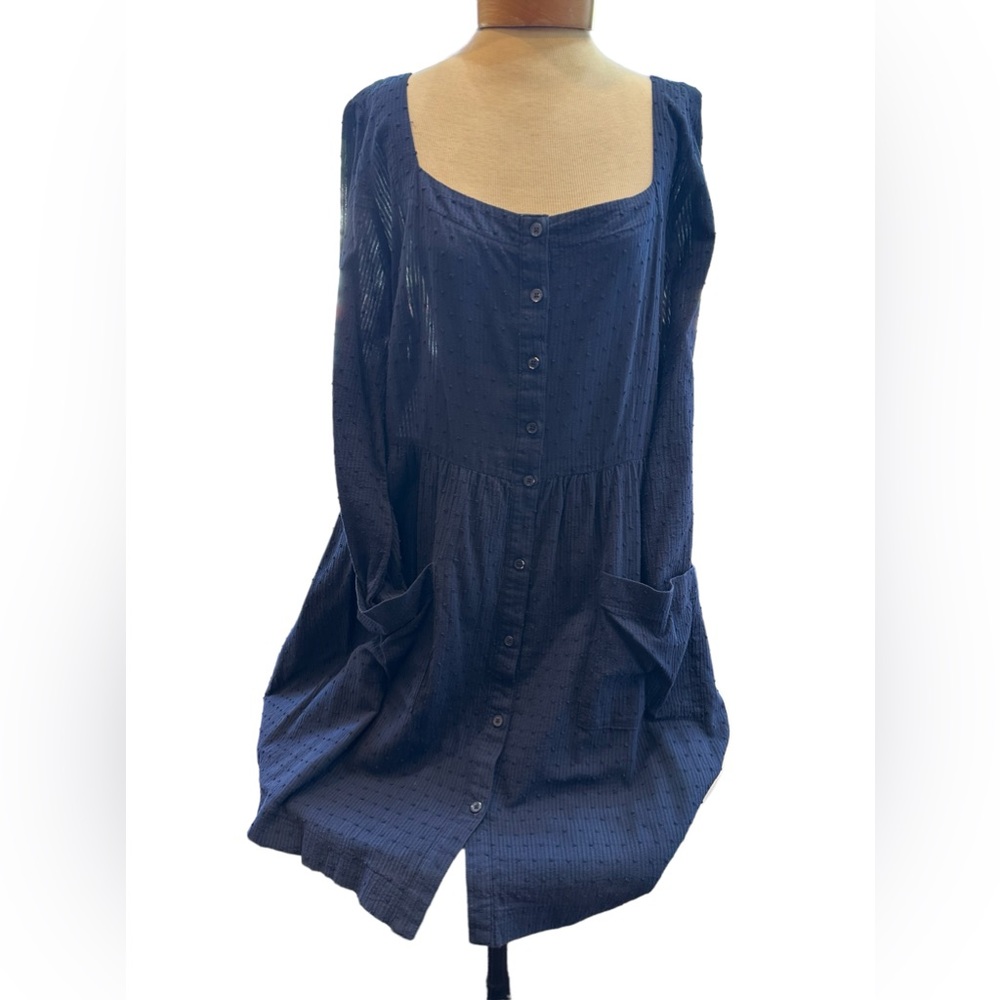 Anthropologie cotton babydoll dress. Has a raised fabric pattern. Effort…
